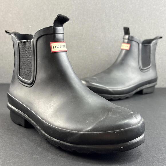 Hunter Original Chelsea Rain Boots BLACK  Women’s US  5 Waterproof Office Fall - Picture 1 of 9
